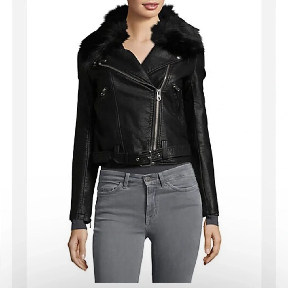 Faux fur trimmed embroidered jacket - Picture 3 of 8